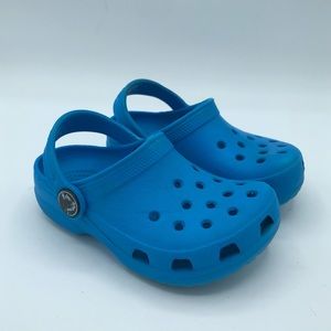 Crocs Classic Clogs Shoes Bright Blue Toddler Boys Size C 6/7 GUC Strap-